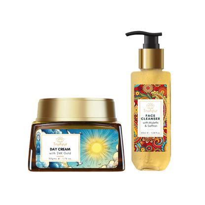 Ritual for radiant skin (24-karat gold day cream and facial cleanser)