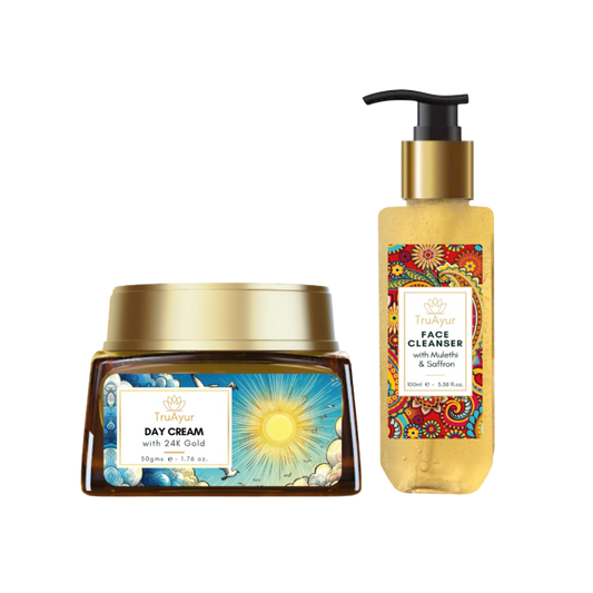 Ritual for radiant skin (24-karat gold day cream and facial cleanser)