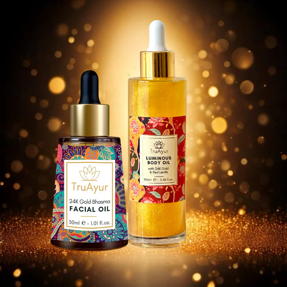 24K gold radiance combo (combination of 24K gold face oil and body oil)