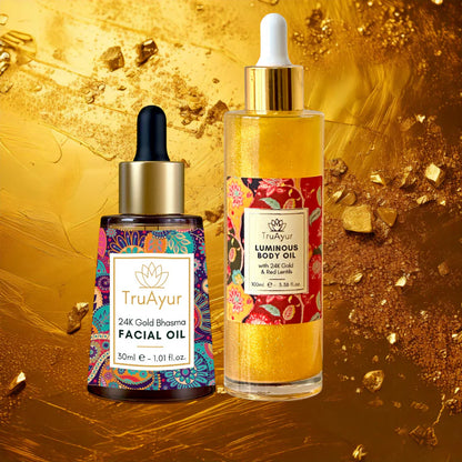24K gold radiance combo (combination of 24K gold face oil and body oil)