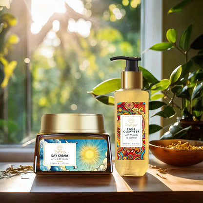 Ritual for radiant skin (24-karat gold day cream and facial cleanser)