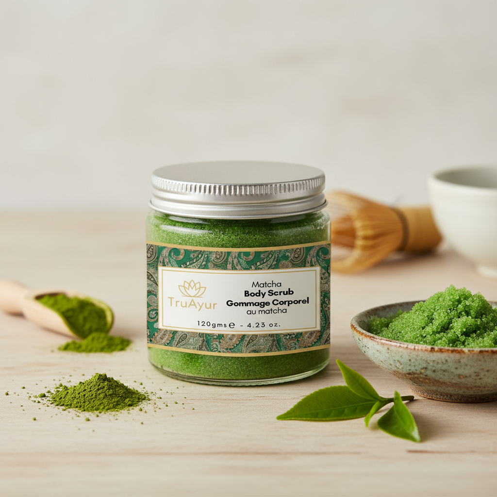 Matcha un avokado ķermeņa skrubis intensīvai mitrināšanai un kopšanai