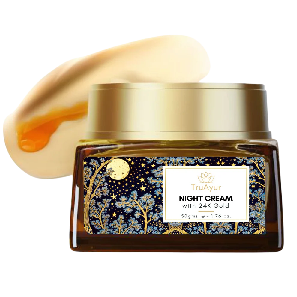 Saffron Glow nighttime ritual (24-karat gold night cream and facial cleanser)